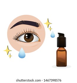 Vector of bright eye and eye serum.