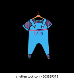 vector bright fashion baby clothes cute graphics