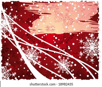 Vektor-helle festliche Karte Weihnachten und Neujahr Hintergrund Rot (siehe Rasterversion auch in meinem Portfolio)