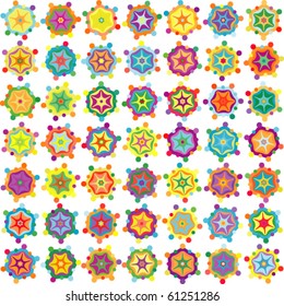 Vector bright flowers seamless background