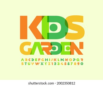 Vector Bright Flyer Kids Garden. Artistic Abstract Font. Creative Set Of Alphabet Letters And Numbers