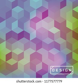 Vector bright geometric background. Design illustration with cuboid shape elements for banners, posters, ads, wallpapers and covers.