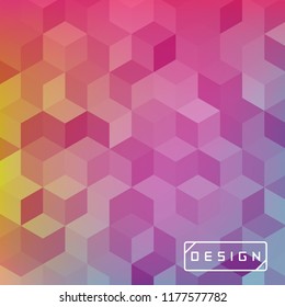 Vector bright geometric background. Design illustration with cuboid shape elements for banners, posters, ads, wallpapers and covers.