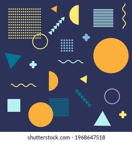 Vector bright geometry navy blue background
