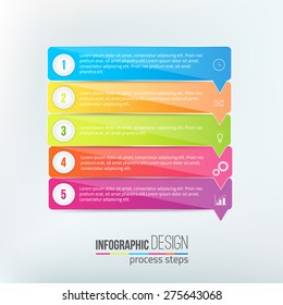 Vector bright glass infographic steps with icons. EPS10.