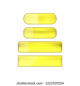 vector bright glossy web buttons set - yellow