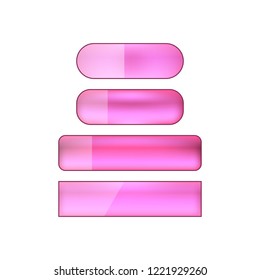 vector bright glossy web buttons set - purple and pink