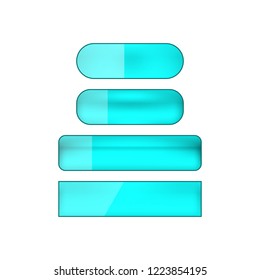 vector bright glossy web buttons set - blue