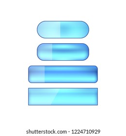 vector bright glossy web buttons set - blue