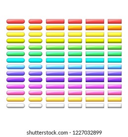 vector bright glossy web buttons set