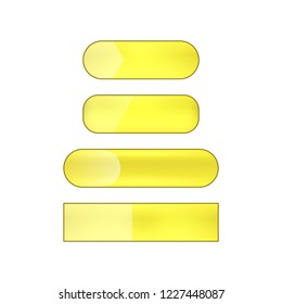 vector bright glossy web buttons set - yellow