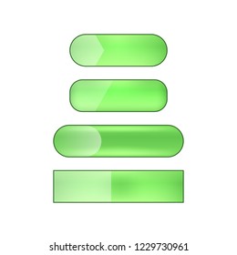 vector bright glossy web buttons set - green