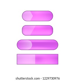 vector bright glossy web buttons set - purple and pink