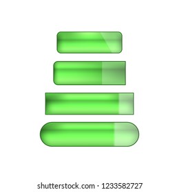 vector bright glossy web buttons set - green