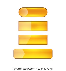 vector bright glossy web buttons set - orange