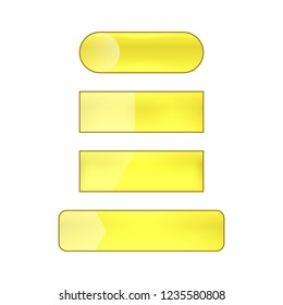 vector bright glossy web buttons set - yellow