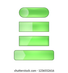 vector bright glossy web buttons set - green