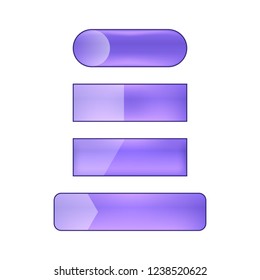 vector bright glossy web buttons set - purple and violet