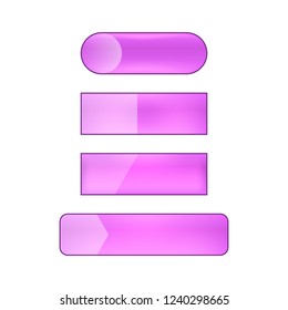 vector bright glossy web buttons set - purple and violet