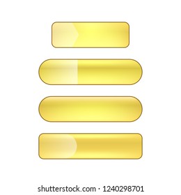 vector bright glossy web buttons set - golden