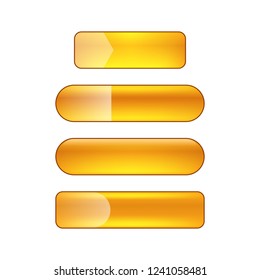 vector bright glossy web buttons set - orange