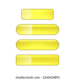 vector bright glossy web buttons set - yellow