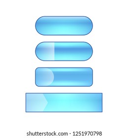 vector bright glossy web buttons set - blue