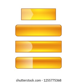 vector bright glossy web buttons set - orange