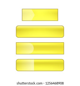 vector bright glossy web buttons set - yellow