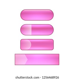 vector bright glossy web buttons set - purple and violet