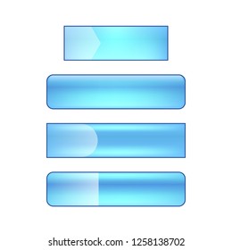vector bright glossy web buttons set - blue