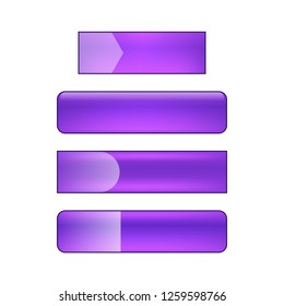 vector bright glossy web buttons set - purple and violet