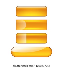 vector bright glossy web buttons set - orange