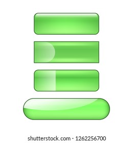 vector bright glossy web buttons set - green