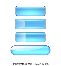 vector bright glossy web buttons set - blue