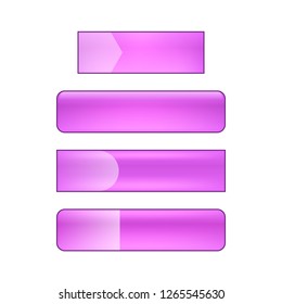 vector bright glossy web buttons set - purple and violet