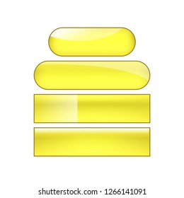 vector bright glossy web buttons set - yellow