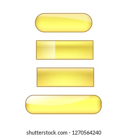 vector bright glossy web buttons set - golden