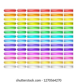 vector bright glossy web buttons set