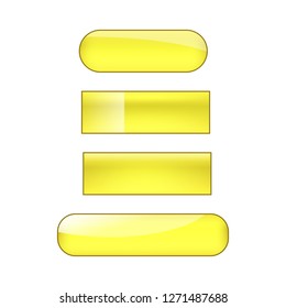 vector bright glossy web buttons set - yellow