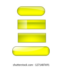 vector bright glossy web buttons set - green and yellow