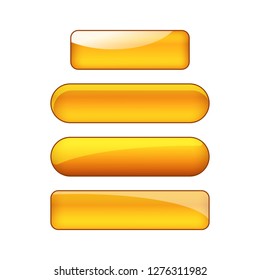 vector bright glossy web buttons set - orange
