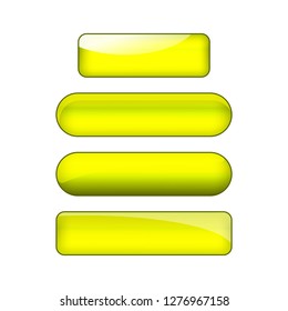 vector bright glossy web buttons set - green and yellow