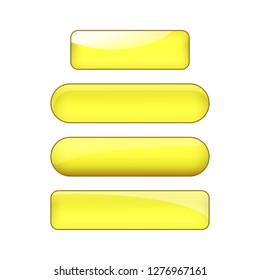 vector bright glossy web buttons set - yellow