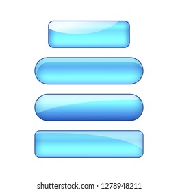 vector bright glossy web buttons set - blue