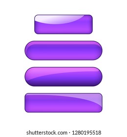 vector bright glossy web buttons set - violet