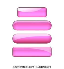vector bright glossy web buttons set - purple