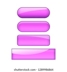 vector bright glossy web buttons set - purple