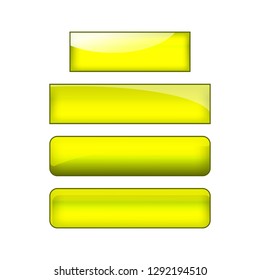 vector bright glossy web buttons set - green and yellow