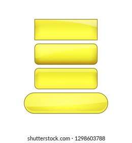 vector bright glossy web buttons set - yellow